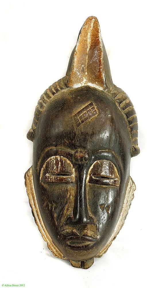 Baule Kpan or Mblo Portrait Mask Ivory Coast African