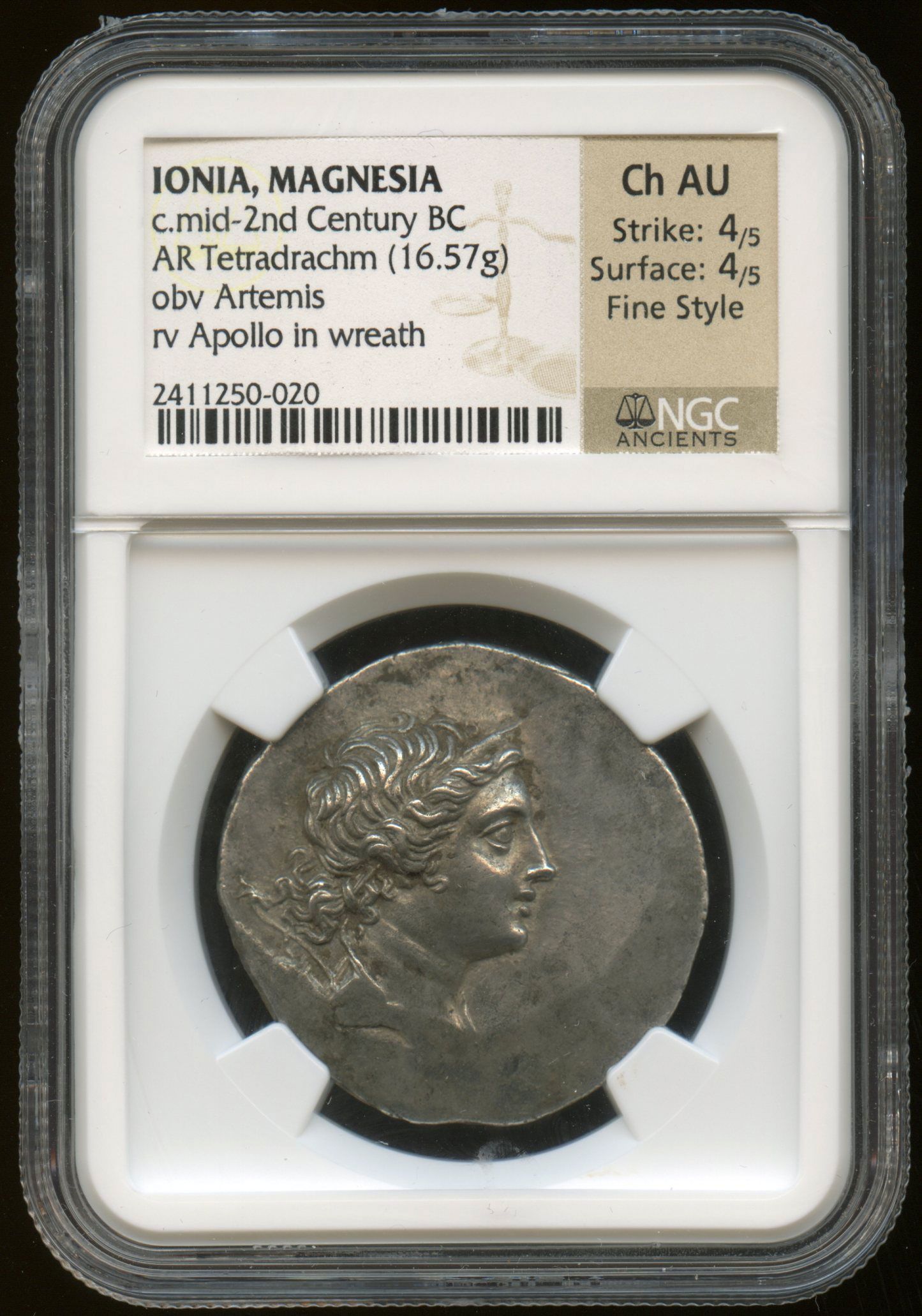 Magnesia Ad Maeandrum Tetradrachm Greek Coin NGC CH AU