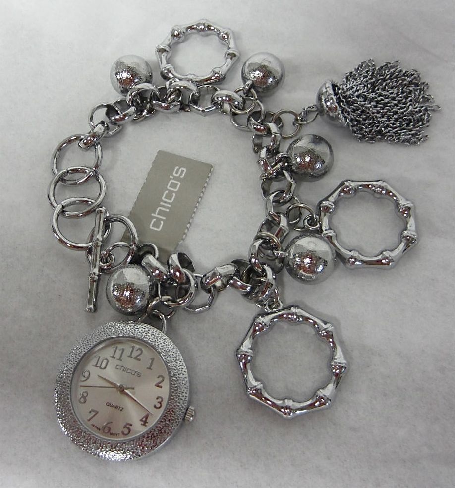 CHICOS CHICOS WIONA TOGGLE BRACELET WATCH SILVER TONE NWT 58