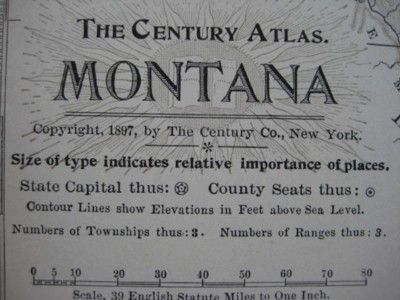 Original 1897 Map Montana Indian Reservations Missoula