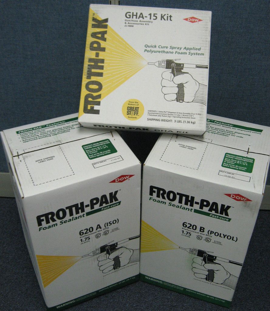 DOW Froth Pak 620 Insulating Foam Sealant 620 board ft w GHA 15 hose