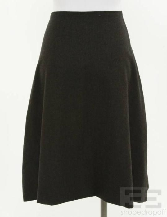 Gary Graham Black Wool A Line Skirt Size 8