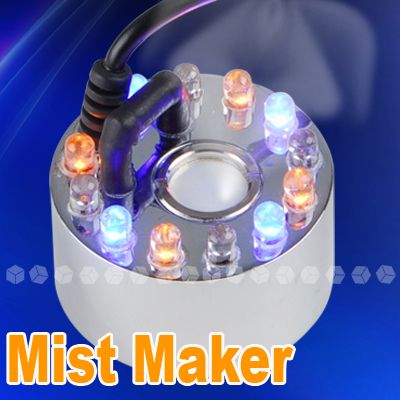 Fuente Con 12 LED Mist Maker Nebulizador Humidificador