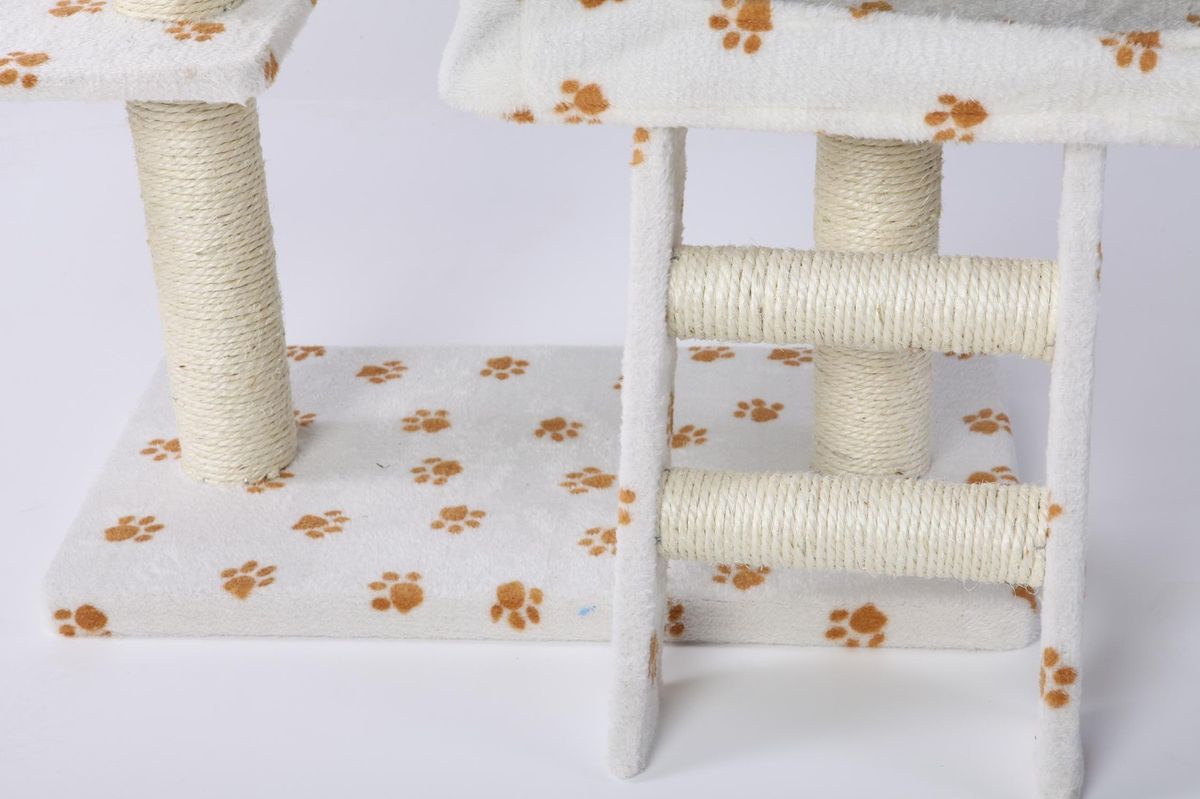  35H White Cat Tree Condo House Scratcher Pet Furniture Bed 16