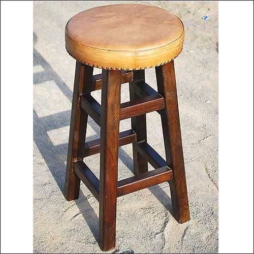 Key West Toasted Yellow Leather Bar Stool Furniture