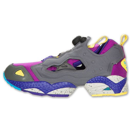 Authentic Reebok Insta Pump Fury Grey Purple Yellow Mens Sz 8 13