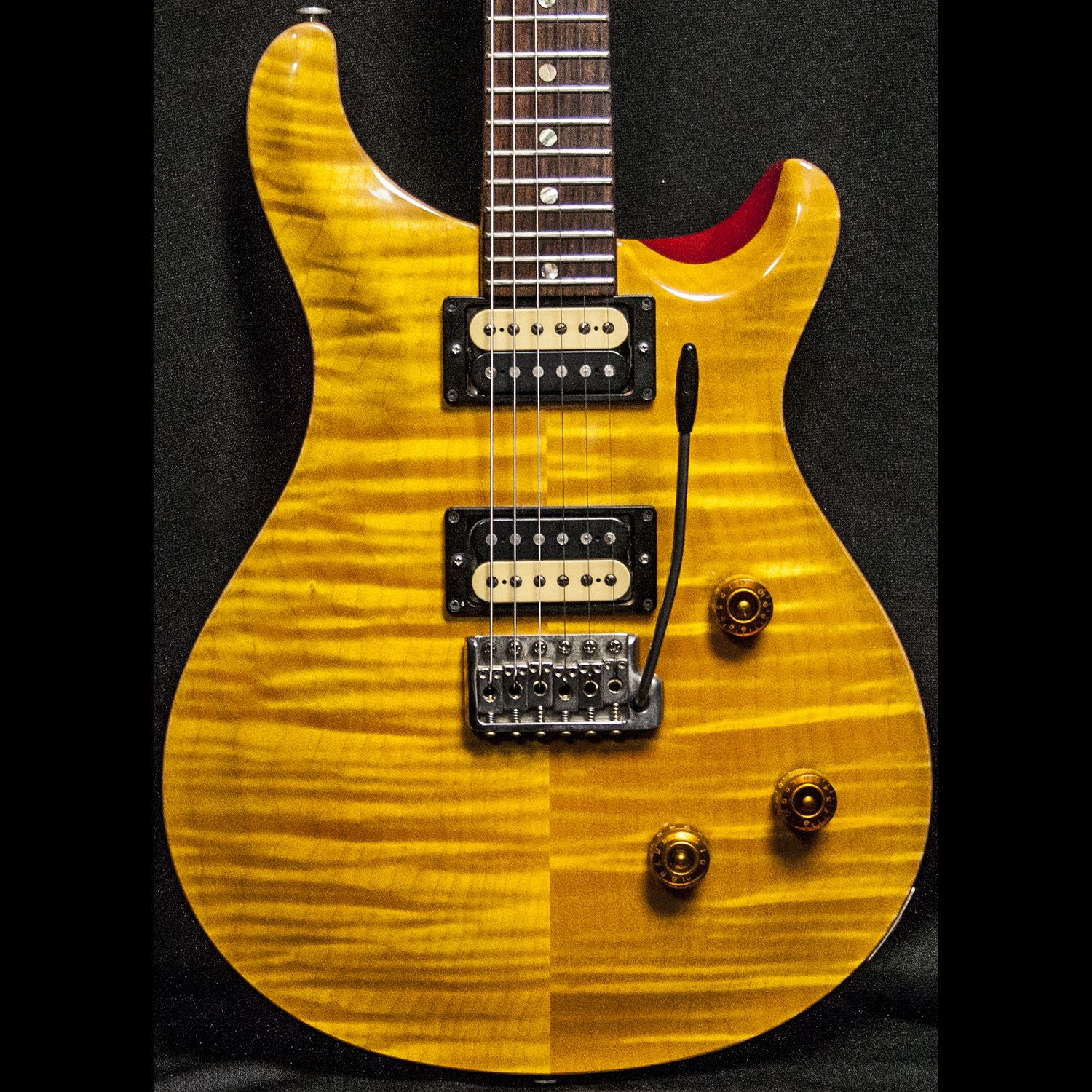 1991 PRS CE Flame Top Vintage Yellow German Bird Inlays