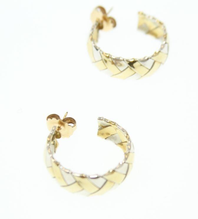 Gabriel Ofiesh Sterling 18K GF Woven Hoop Earrings