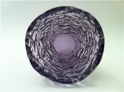 Whitefriars 9690 Lilac Textured Bark Vase by Geoffrey Baxter w Label