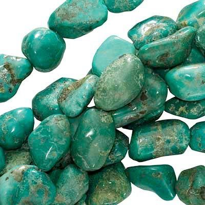 Blue Green Turquoise Gem Large Tumbled Nugget Beads 15 5 inch Strand