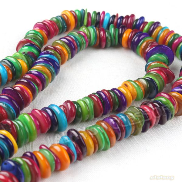 1string Hot Multicolor Gemstone Loose Shell Bead 110865