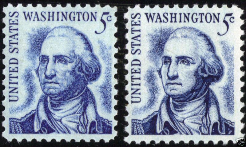 1283 1283B MNH VF OG 1966 67 5c Washington Reg Redrawn