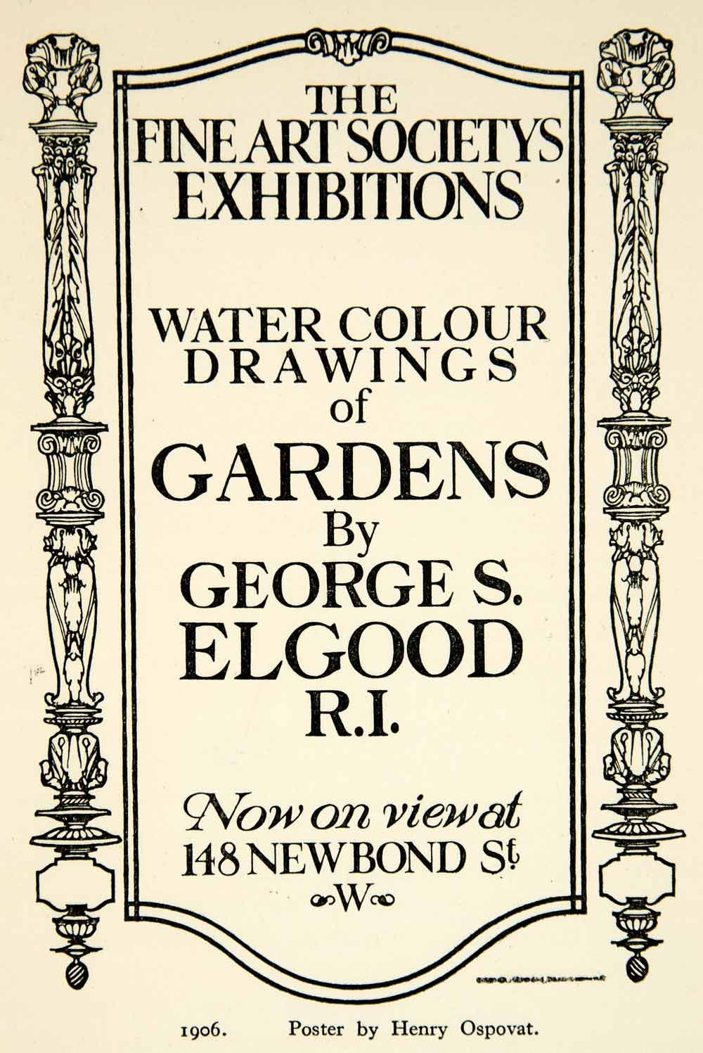1927 Print Henry Ospovat Fine Art Societys Exhibitions Graphic Design
