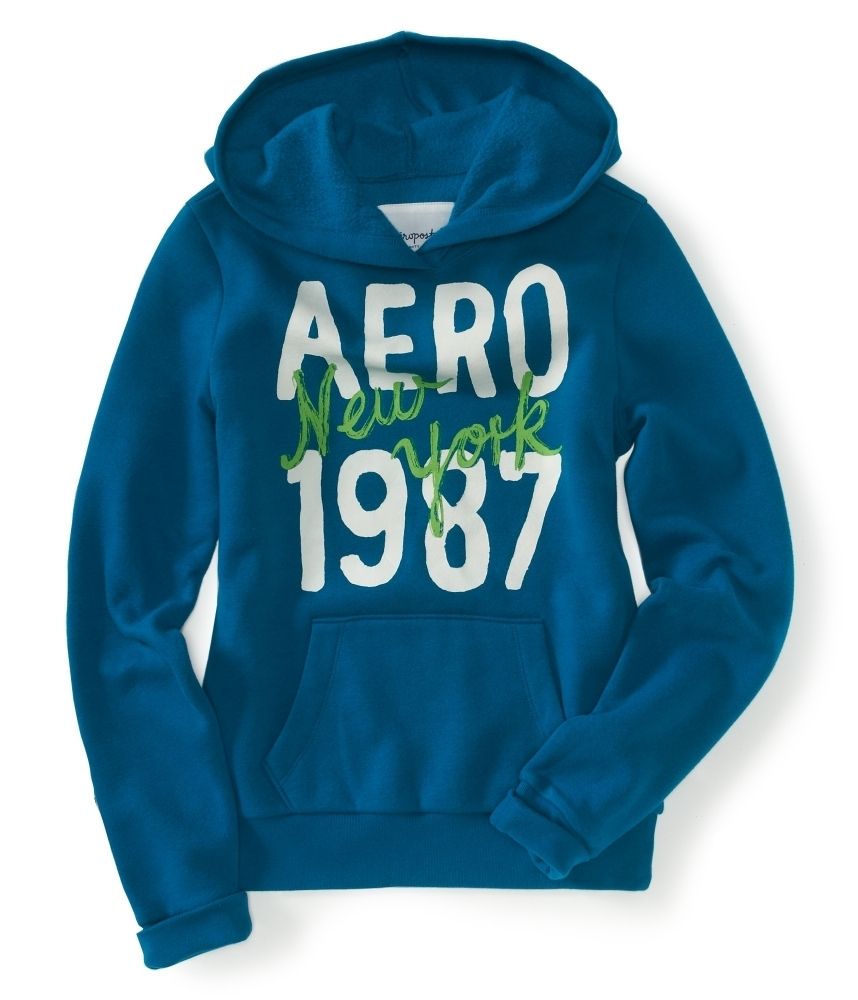 Womens Aeropostale 1987 Aero New York 1987 Popover Hoodie NWT 2XL Teal