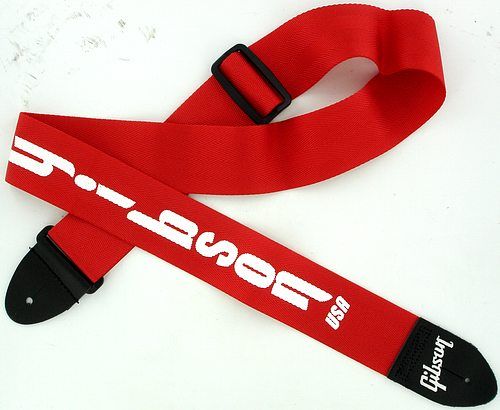 Gibson Nylon Guitar Strap Ferrari Red USA Logo 2