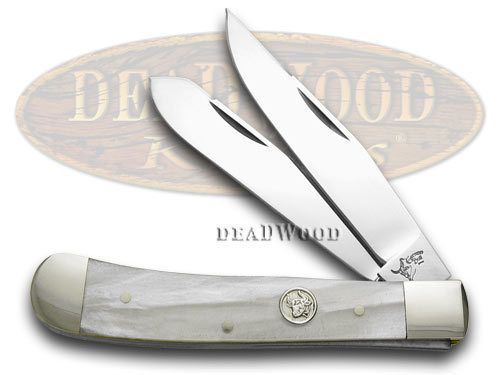 German Bull Cracked Ice Celluloid Trapper Pocket Knife Knives