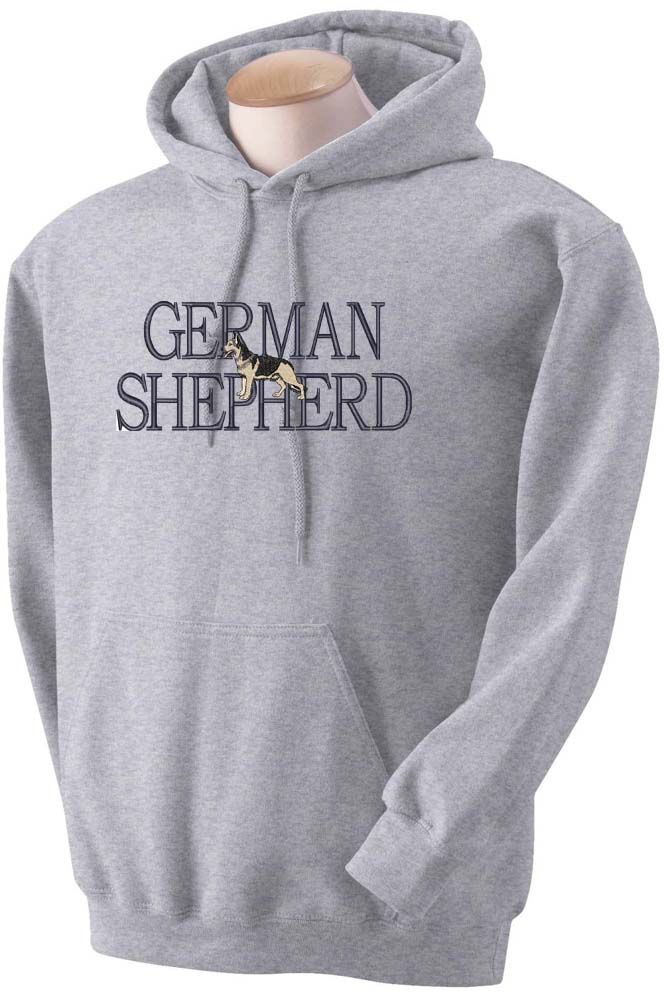 German Shepherd Herding Dog Embroidered Crew Neck Hooded Sweatshirt s
