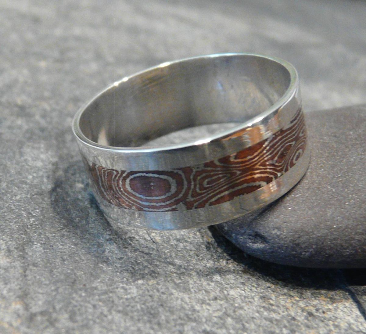 Mokume Gane Ring Wedding Band Hand Made