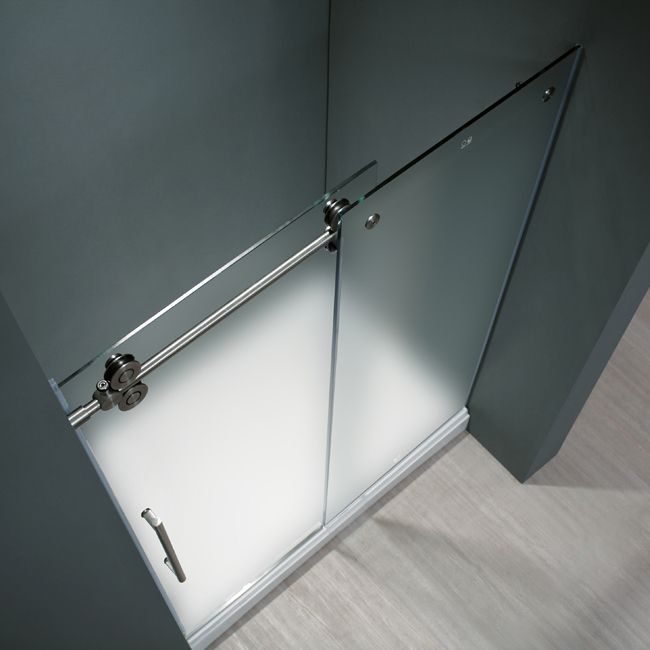  Frameless 72 Shower Door 3 8 Frosted Glass Stainless Left