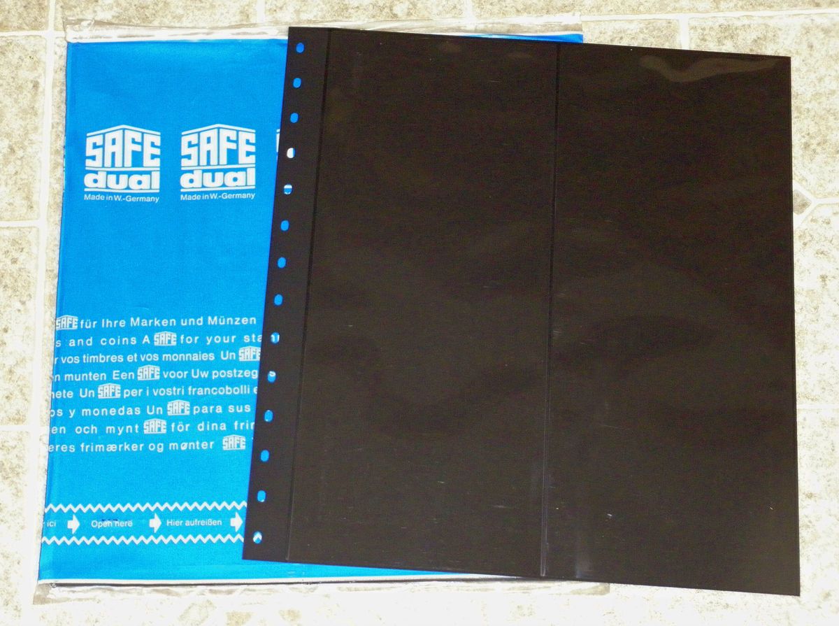 LOT OF 5 SAFE Garant Black Double sided Foil Pages Stock for album