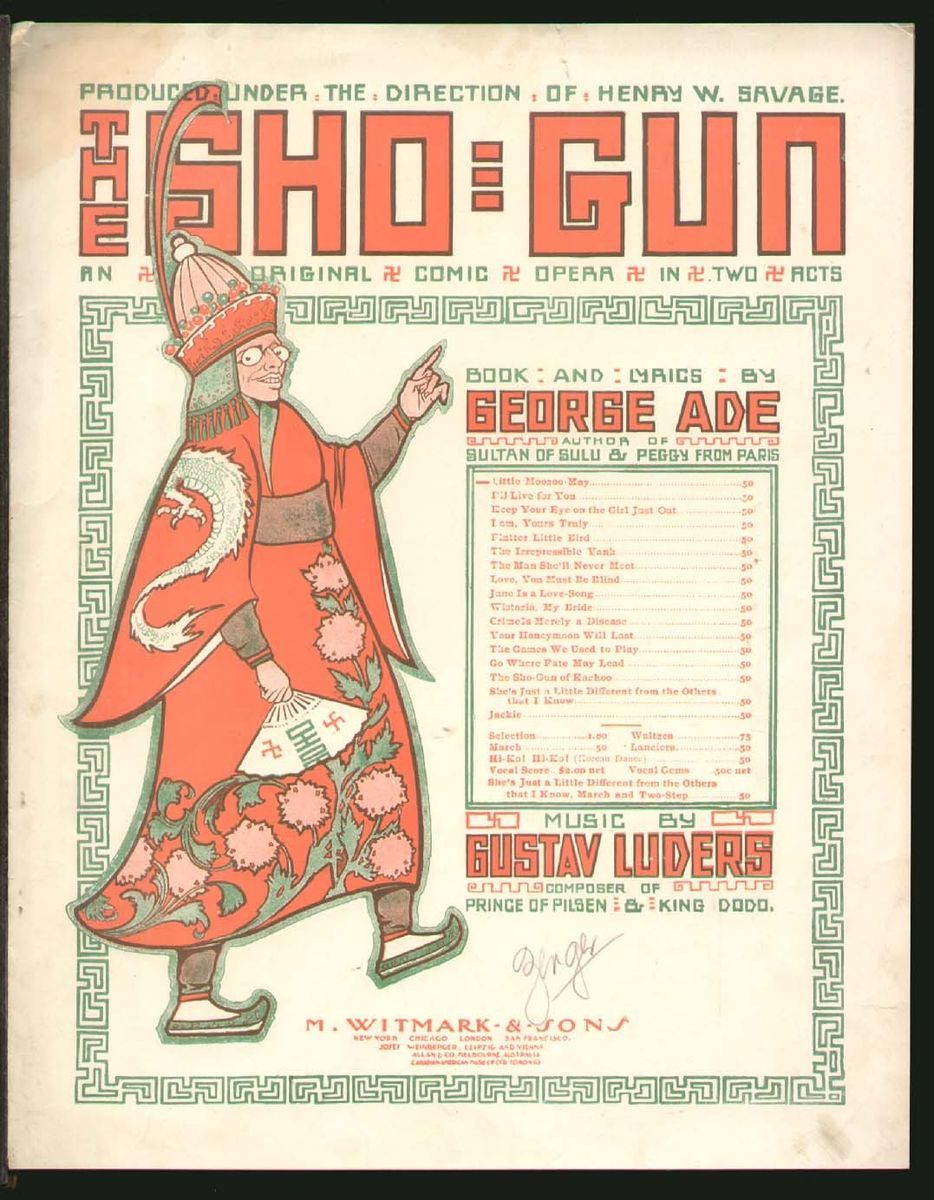 Sho Gun 1904 Little Moozoo May George Ade Broadway Vintage Sheet Music