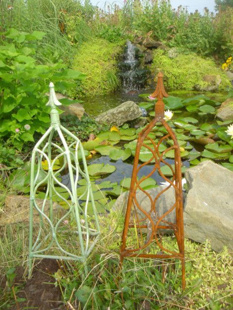 21 Tall Wrought Iron Sq Finial Topiary Obelisk Trellis