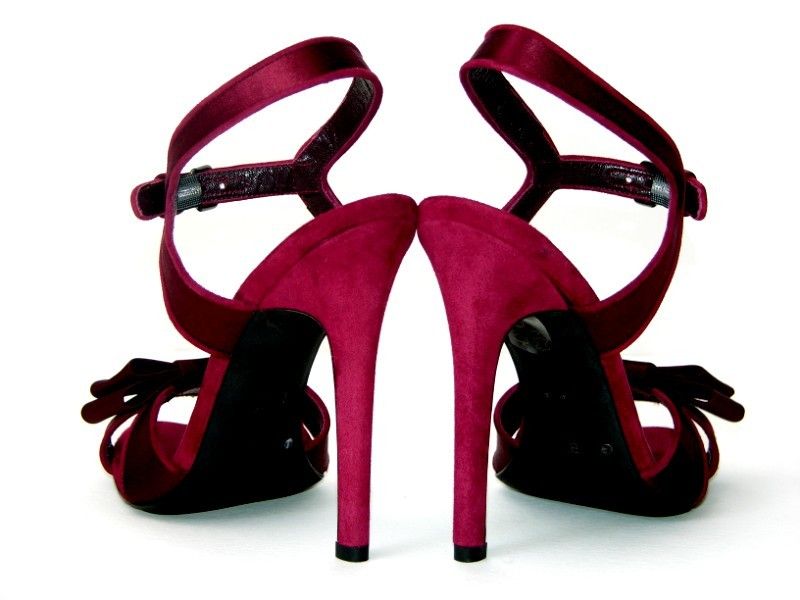 New Giambattista Valli Ankle Belt Classy Maroon Bow Sandals 36 5