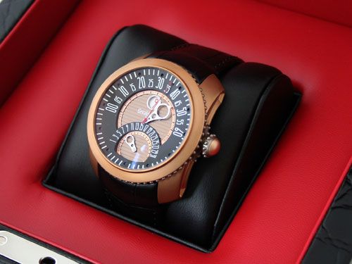 gerald genta gefica biretro safari titanium bronze watch description