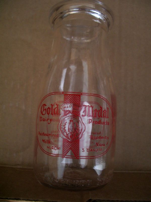 Gold Medal Dairy Products Huron s Dakota Milk Bottle