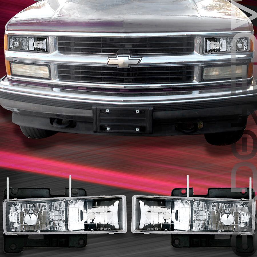 1988 1998 GMC Sierra 1500 2500 3500 Headlights 89 90 91