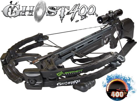 2012 Barnett Ghost 400 Crossbow Package w Scope Arrows Sling Cocking