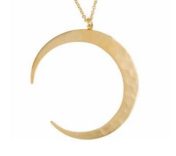  Robert Lee Morris 18K Clad Crescent Moon Pendant w/ 18 necklace $90