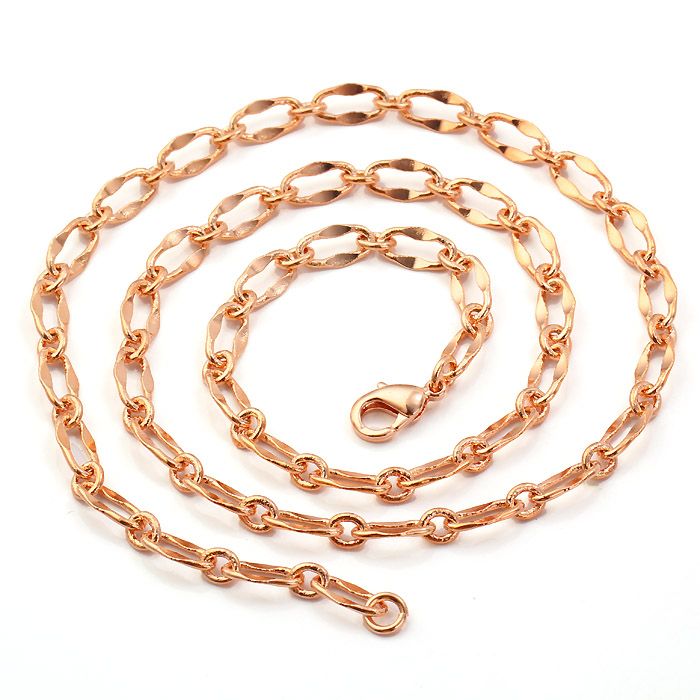 19 7 9K Rose Gold Filled Womens Chain Necklace D052