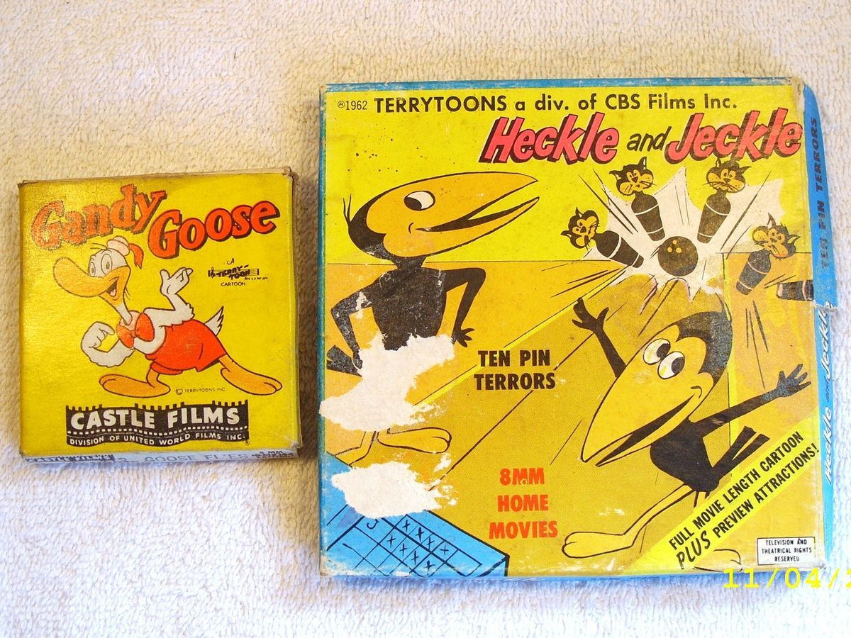 VINTAGE 1960s HECKLE & JECKLE AND GANDY GOOSE CARTOON 8MM MOVIES