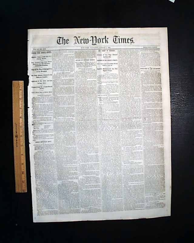 Civil War 1862 Newspaper GORDONSVILLE VA Virginia & Grand Junction TN