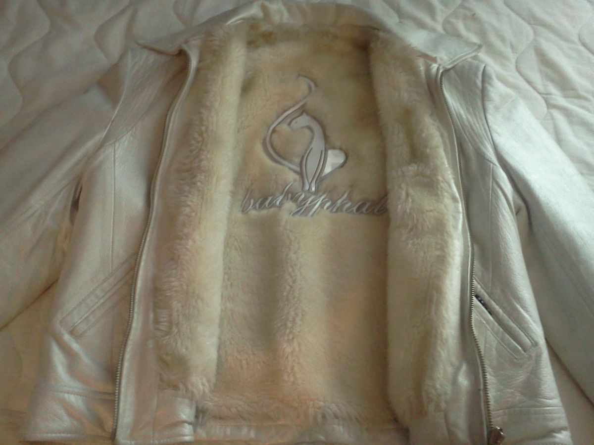 Baby Phat Womans Leather and Faux Fur Reversible Jacket