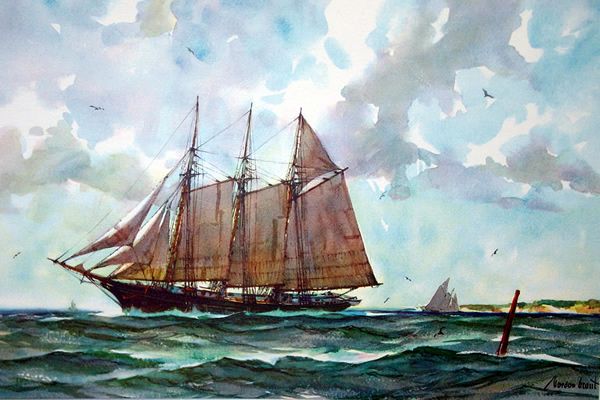 Gordon Grant Maritime Artist Schooner