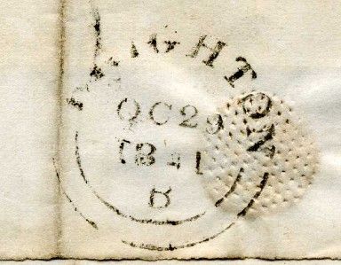 1841 1D Red Plate 9 on Cover Maltese Cross 4 Margin 28 10 1841 JF