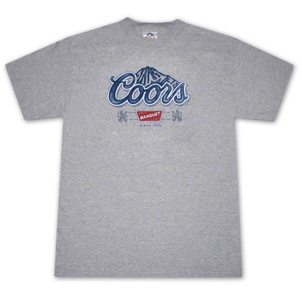 Coors Banquet Logo Athletic Grey Graphic Tee Shirt