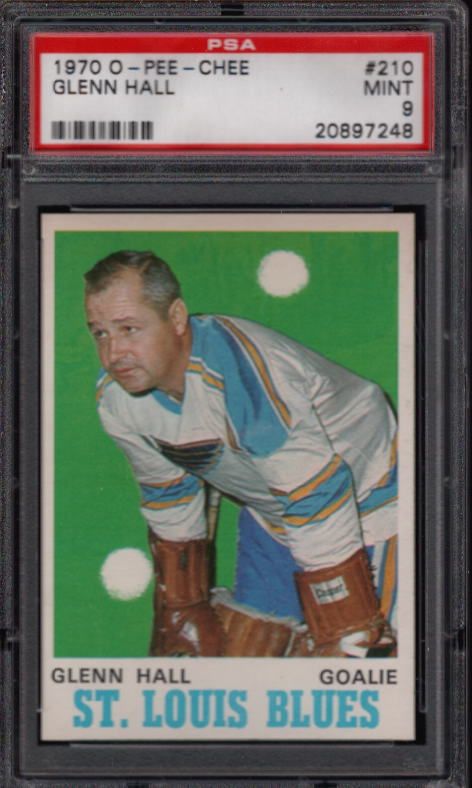 1970 O Pee Chee 210 Glenn Hall PSA 9 Mint 15270