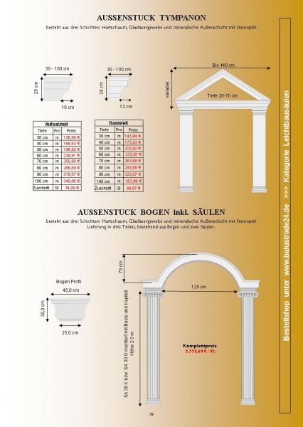 Stuckkatalog BALUSTRADE24 Gutschein Von 20 EUR Gipsstuck Außenstuck