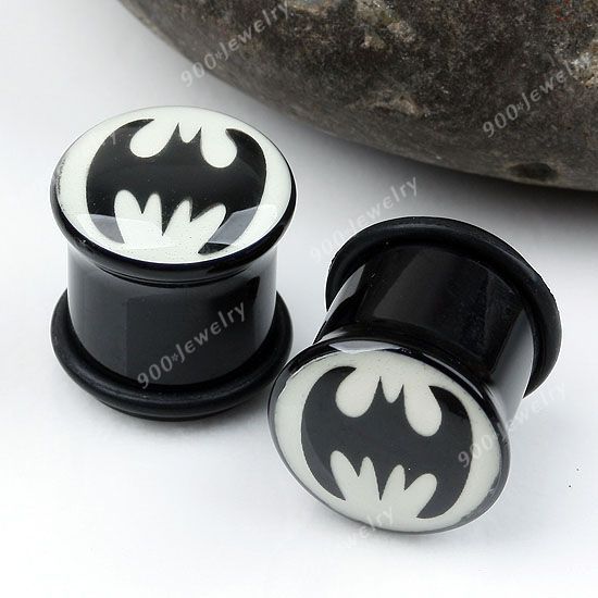 Glow in The Dark Batman Symbol Ear Plug Flesh Tunnel Expander