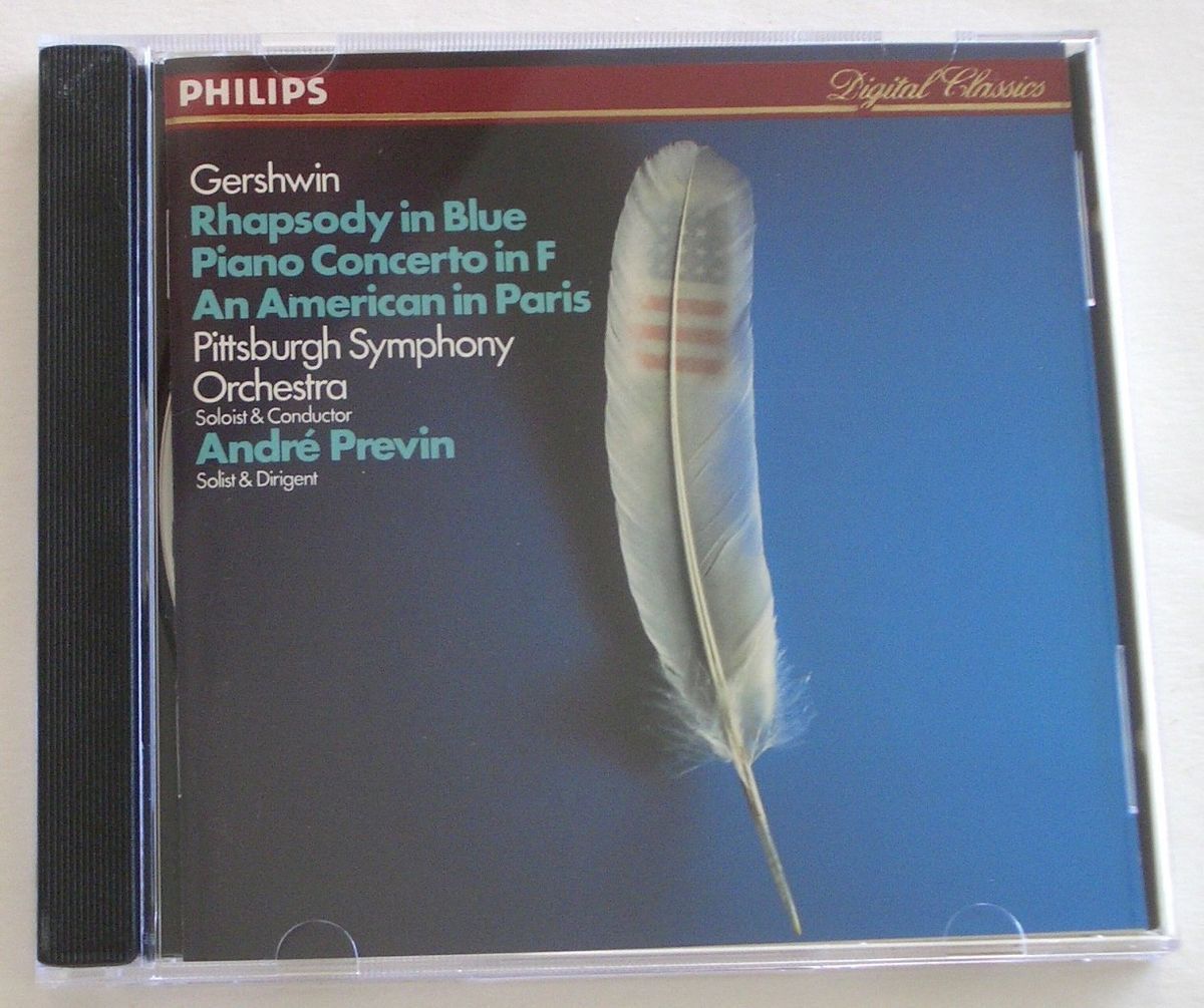 Gershwin Rhapsody in Blue Piano Concerto F An American in Paris Previn