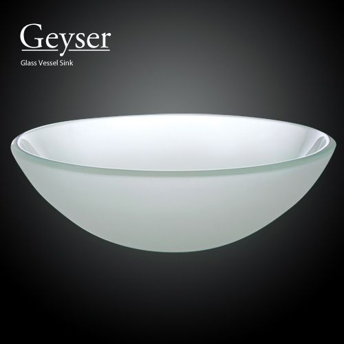 Geyser Tempered Bathroom Frosted Glass Vessel Abgv 25