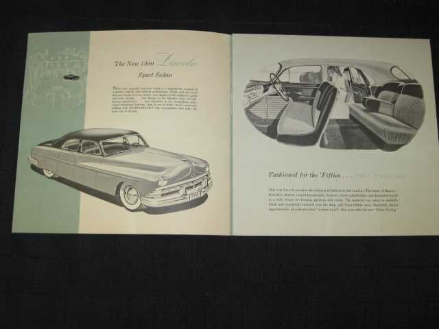 1950 Lincoln Sport Sedan Coupe Folder Sales Brochure