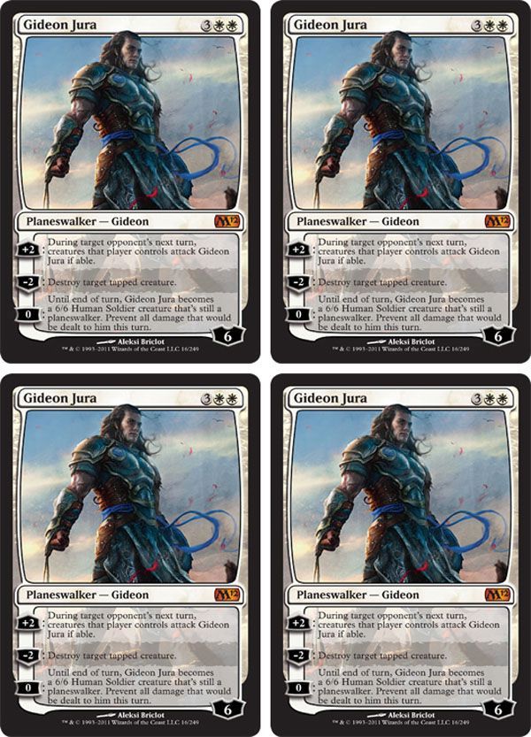 MTG 4X x4 4 Gideon Jura Magic 2012 M12