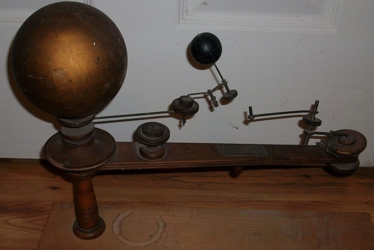 Circa 1890s Laings Planetarium Tellurian Orrery Solar System