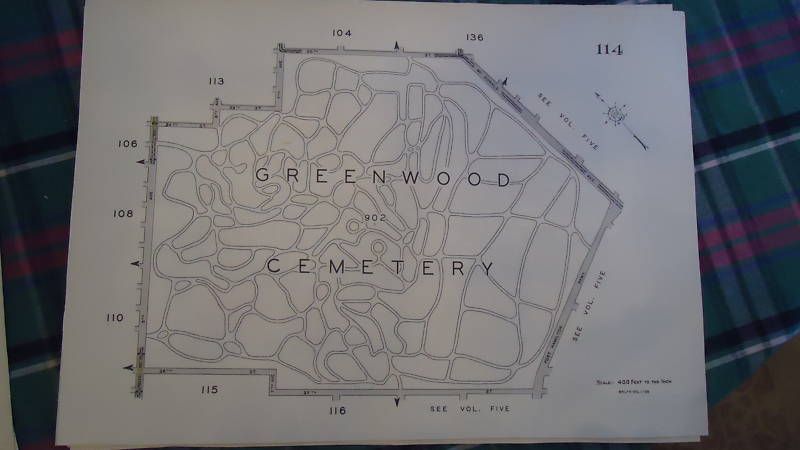 ORIGINAL1929 Greenwood Cemetery Brooklyn NYC Atlas Map