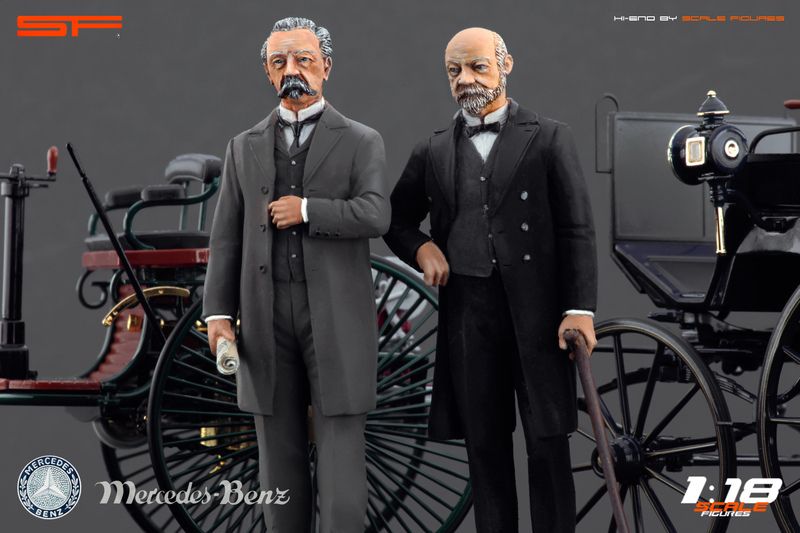 18 Carl Benz & Gottlieb Daimler VERY RARE figure for 118 mercedes