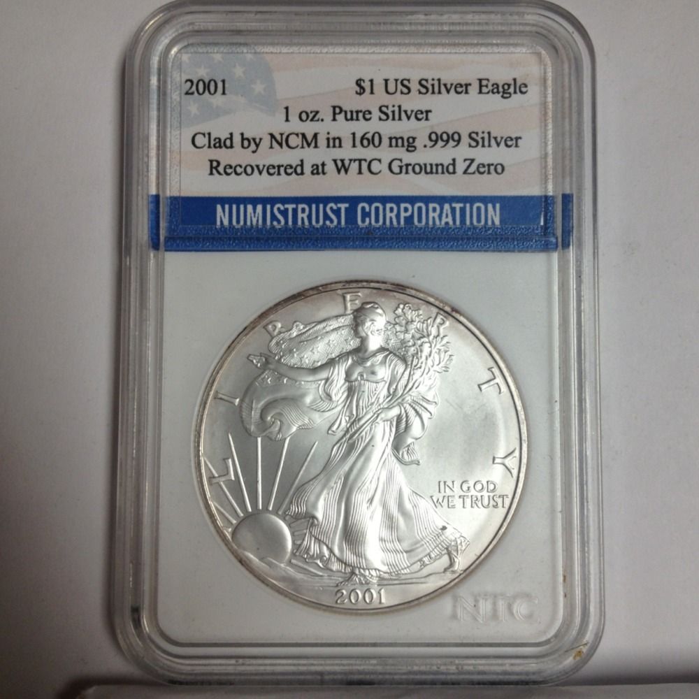  Silver Eagle 1 oz Pure Silver Recovered at The WTC Ground Zero